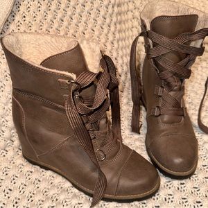 Universal Thread Brown Wedge Boots women’s size 10